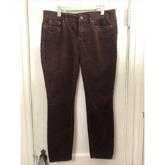J. Crew Corduroy Pants Women’s 30" (fits like 32-33) Brown 5 pocket ankle - Picture 1 of 7